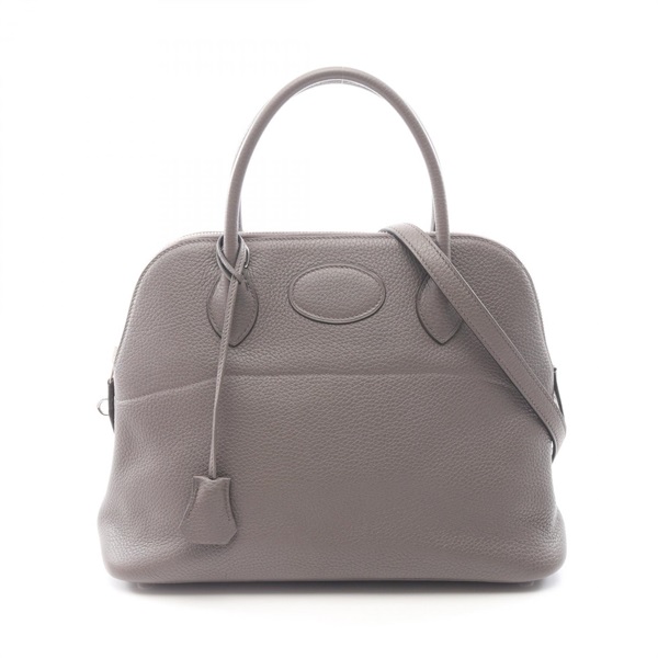 HERMES Bolide 31 Shoulder Handbag Clemence leather Gray Etain SHW Used Women C