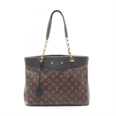 LOUIS VUITTON Pallas shopper Tote chain shoulder Bag M51198 Monogram leather BK