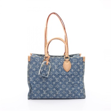 LOUIS VUITTON On the Go MM LV Remix Shoulder Tote Bag M46871 Monogram denim used