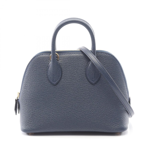 HERMES Bolide 1923 Mini Shoudler Crossbody Handbag Chevre leather Blue navy K