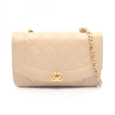 CHANEL Matelasse Diana Flap chain Shoulder crossbody Bag 01164 Lambskin GHW