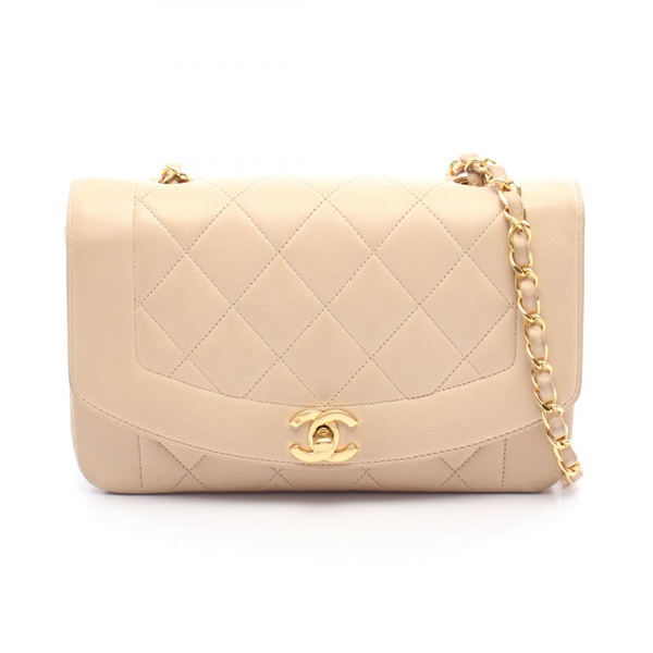 CHANEL Matelasse Diana Flap chain Shoulder crossbody Bag 01164 Lambskin GHW