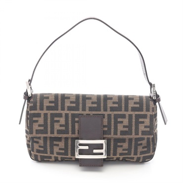 FENDI Mamma bucket Zucca Shoulder Handbag 26424 canvas leather Brown Used Women