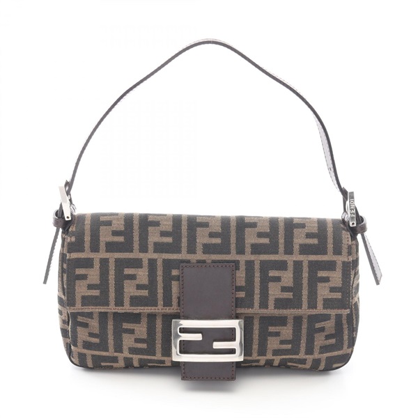 FENDI Mamma bucket Zucca Shoulder Handbag 26424 canvas leather Brown Used Women