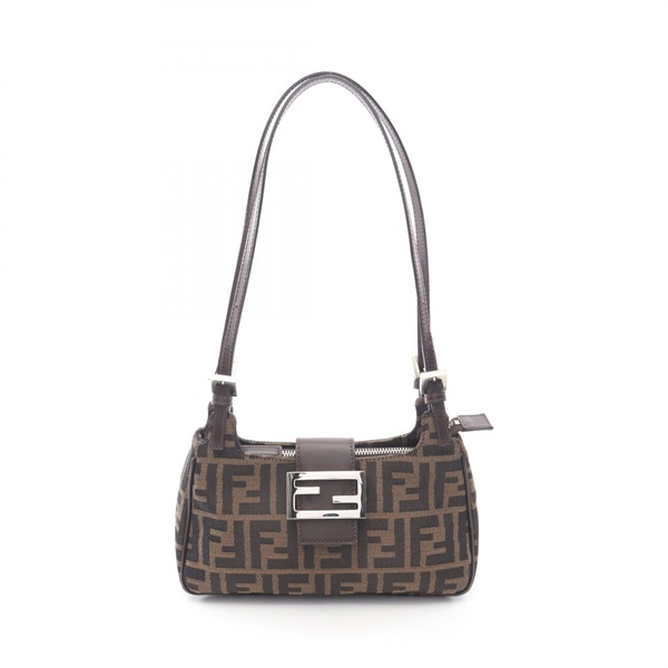 FENDI Zucca Shoulder Bag 267670 canvas leather Brown Used Women