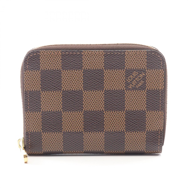 LOUIS VUITTON Zip Around Coin purse N63070 Damier canvas Brown Ebene Used unisex