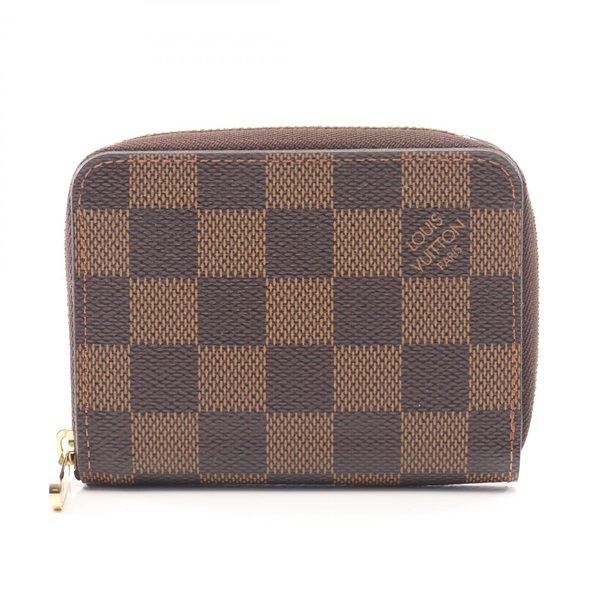 LOUIS VUITTON Zip Coin purse wallet N63070 Damier canvas Brown Ebene Used unisex