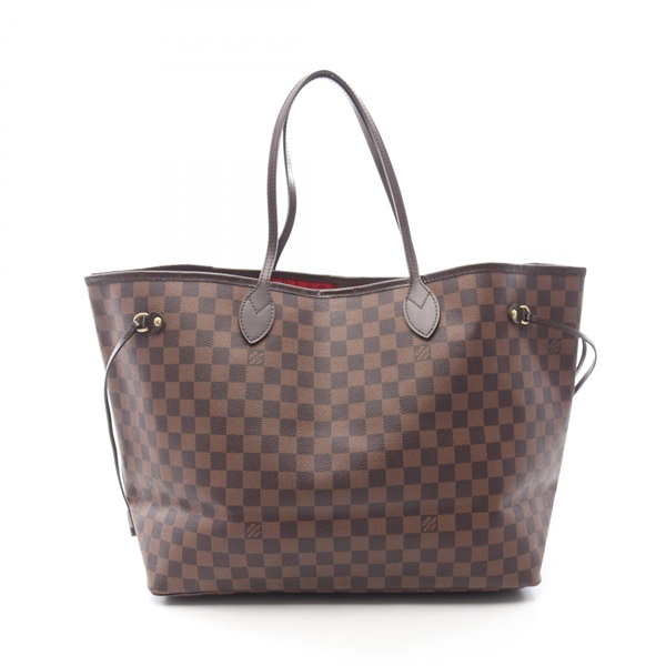 LOUIS VUITTON Neverfull GM Tote shoulder Bag N51106 Damier leather Ebene Used LV