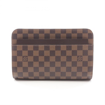 LOUIS VUITTON Saint Louis business clutch bag N51993 Damier leather Ebene Used