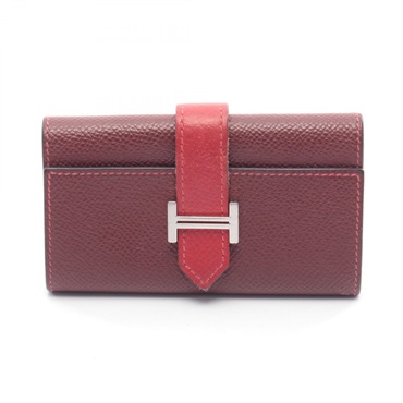 HERMES Bearn 4 key holder T Epsom leather Rouge H casaque Used Women SHW