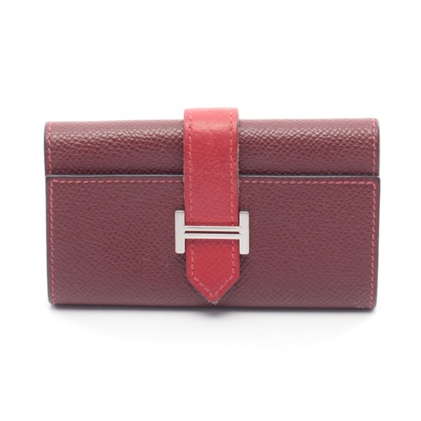 HERMES Bearn 4 key holder T Epsom leather Rouge H casaque Used Women SHW