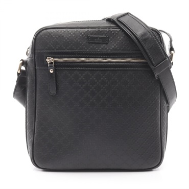 GUCCI Diamante Shoulder Crossbody Bag 201448 leather Black Used Women