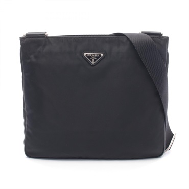 PRADA TESSUTO Shoulder crossbody Bag VA0338 Nylon Saffiano leather Black Used