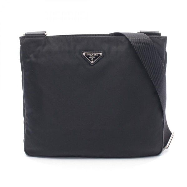 PRADA TESSUTO Shoulder crossbody Bag VA0338 Nylon Saffiano leather Black Used