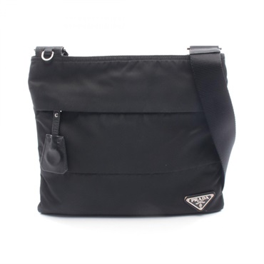 PRADA TESSUTO triangle logo Shoulder crossbody Bag BT0741 Nylon leather Black