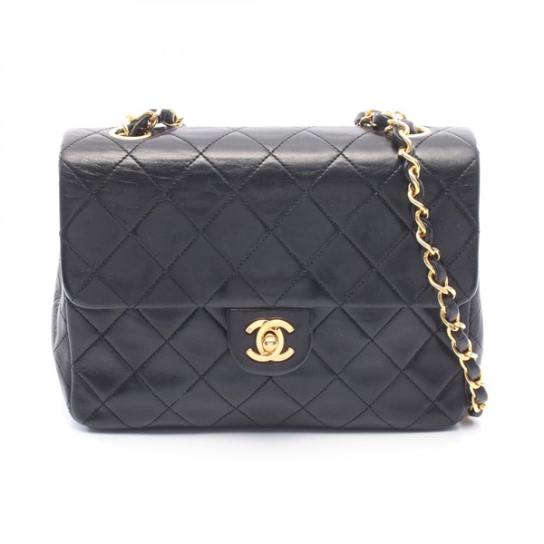CHANEL Mini Matelasse 20 Crossbody Chain Shoulder Bag A01163 Lambskin Black GHW