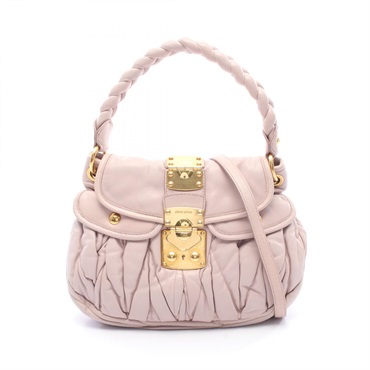 Miu Miu Materasse 2Way Shoulder Handbag leather Pink Used Women