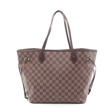 LOUIS VUITTON Neverfull MM Tote shoulder Bag N51105 Damier leather Ebene Used