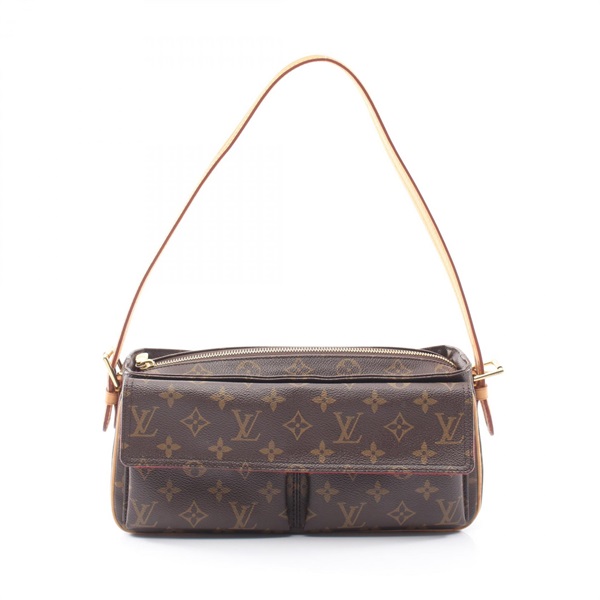 LOUIS VUITTON Vivacite MM Shoulder Bag M51164 Monogram canvas leather Brown Used