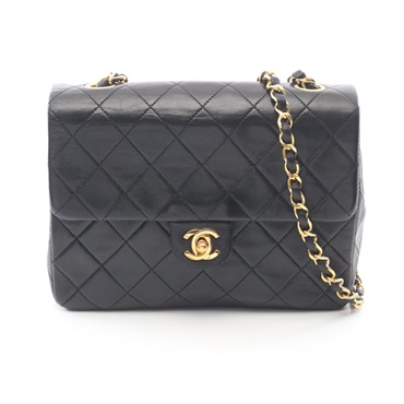 CHANEL Mini Matelasse 20 Crossbody Chain Shoulder Bag A01163 Lambskin Black GHW