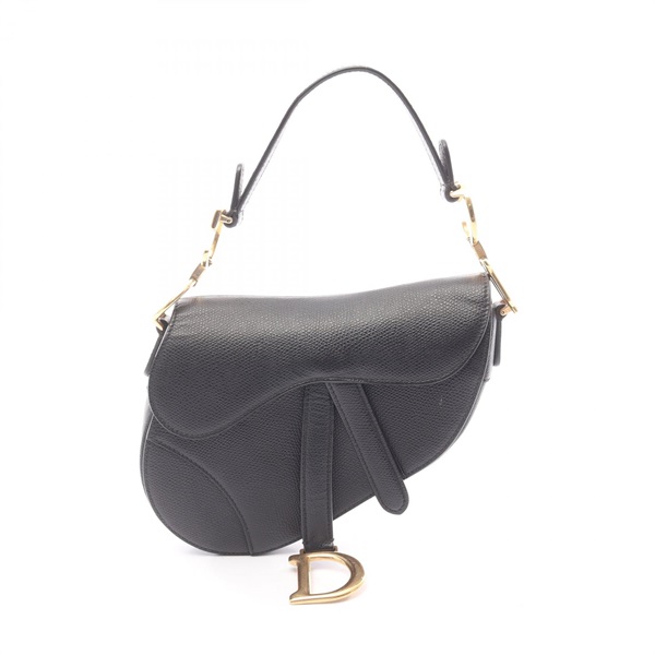 Dior Saddle mini Handbag leather Black Used Women GHW
