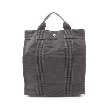 HERMES Herline Ad MM Rucksack Backpack Nylon canvas Gray Used unisex SHW