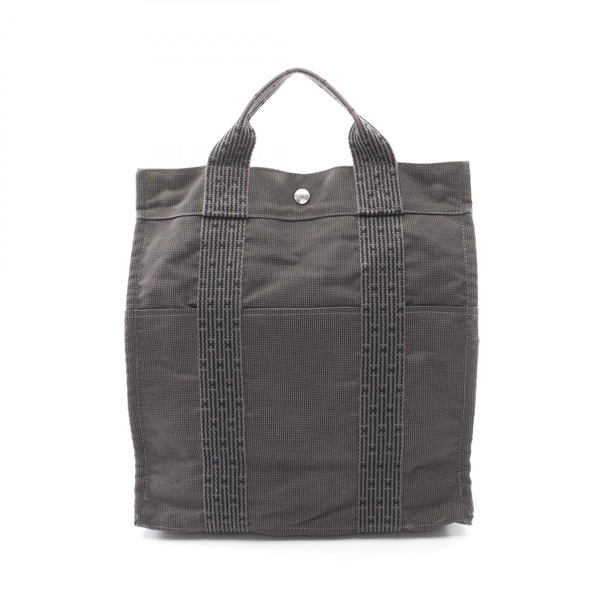 HERMES Herline Ad MM Rucksack Backpack Nylon canvas Gray Used unisex SHW