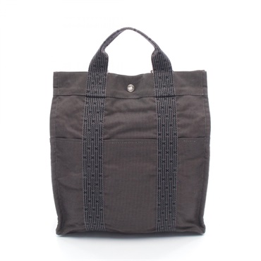 HERMES Herline Ad MM Rucksack Backpack canvas Nylon canvas Gray SHW Used unisex