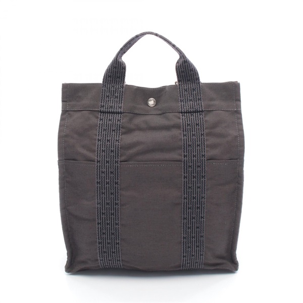 HERMES Herline Ad MM Rucksack Backpack canvas Nylon canvas Gray SHW Used unisex