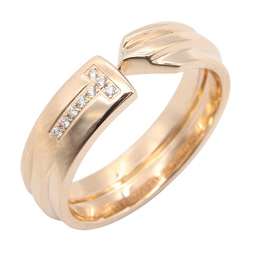 TIFFANY＆CO T Modern Key Diamond Ring 18KRG Rose Gold Used Women US size #6.5