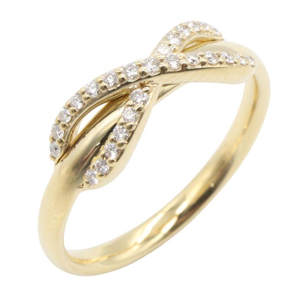TIFFANY＆CO Infinity Diamond Ring 18KYG Yellow Gold Used Women US size #5.75