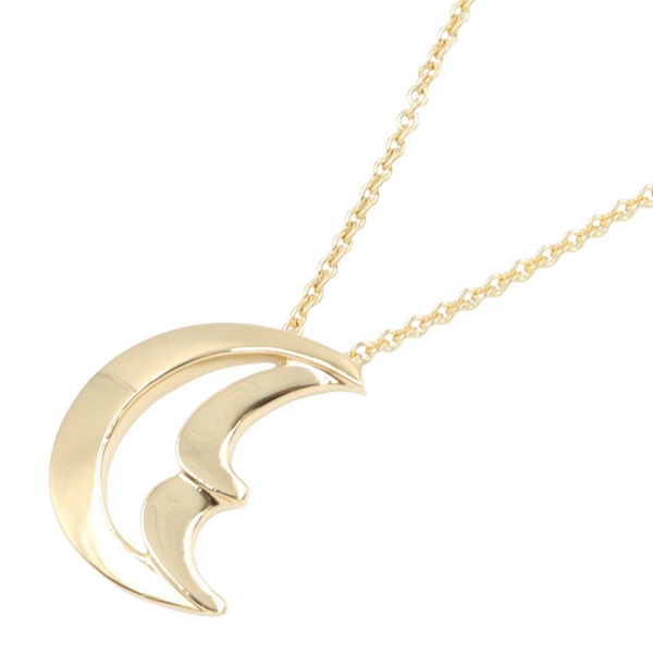 TIFFANY＆CO Crescent Moon Necklace Pendant 18KYG Yellow Gold Used Women