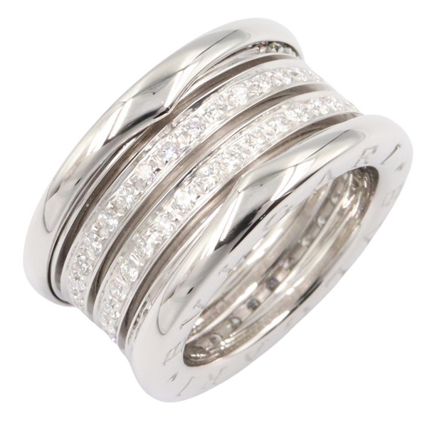 BVLGARI B-zero1 Diamond 3-Band Ring 18KWG White Gold Used women US size 4 #48