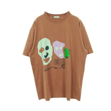 Dior TRAVIS SCOTT T-shirt Tops cotton Brown Multicolor Used mens size XL