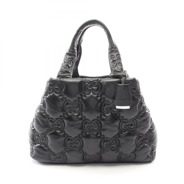 GUCCI GG Matelasse Large Tote Bag 781386 leather Black Used Women