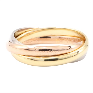 CARTIER Trinity Ring 18KYG 18KPG 18KWG Three gold used US size 5.5 #51