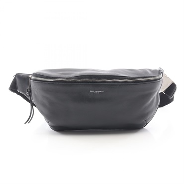 SAINT LAURENT PARIS Classic belt Waist crossbody bag 505671 leather Black Used