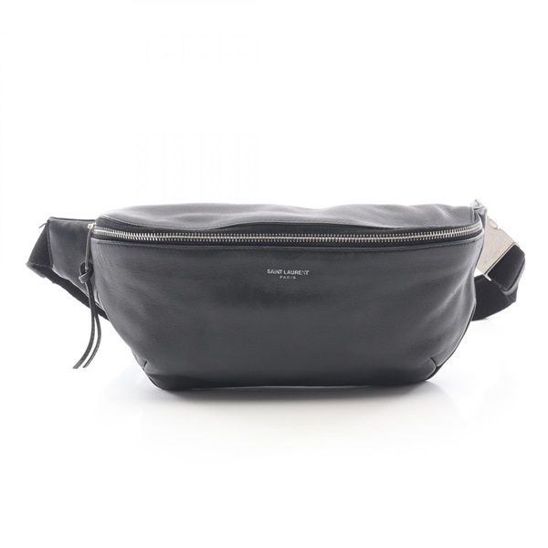 SAINT LAURENT PARIS Classic belt Waist crossbody bag 505671 leather Black Used