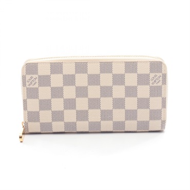 LOUIS VUITTON Zippy Around long Wallet Purse N60019 Damier Azur canvas Used LV