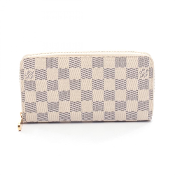 LOUIS VUITTON Zippy Around long Wallet Purse N60019 Damier Azur canvas Used LV