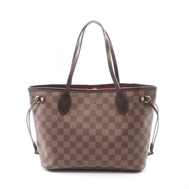 LOUIS VUITTON Neverfull PM Tote Handbag N51109 Damier Ebene canvas leater Used