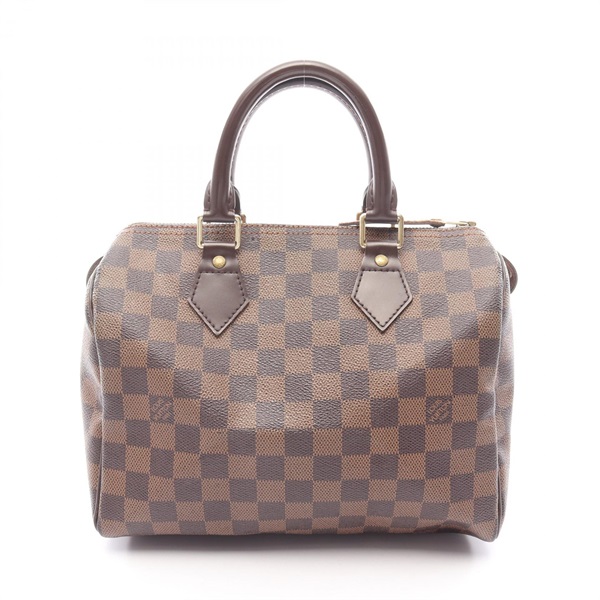 LOUIS VUITTON Speedy 25 Handbag N41532 Damier leather Brown Ebene Used