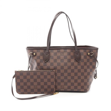 LOUIS VUITTON Neverfull PM Shoulder Tote Bag N41359 Damier Ebene Used Women LV