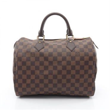 LOUIS VUITTON Speedy 30 travel Handbag N41531 Damier leather Ebene Used Women
