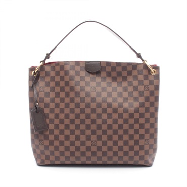 LOUIS VUITTON Graceful MM Shoulder Handbag N44045 Damier Ebene Brown canvas Used