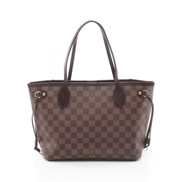 LOUIS VUITTON Neverfull PM Tote shoulder Bag N51109 Damier leather Ebene Used