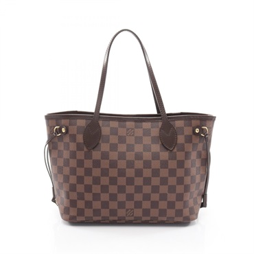 LOUIS VUITTON Neverfull PM Tote Handbag N51109 Damier Ebene canvas leather Used
