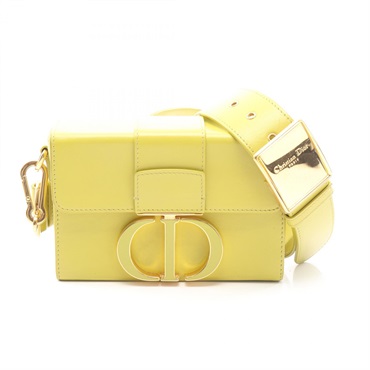 Christian Dior 30 MONTAIGNE Box Shoulder crossbody Bag leather Yellow Used Women