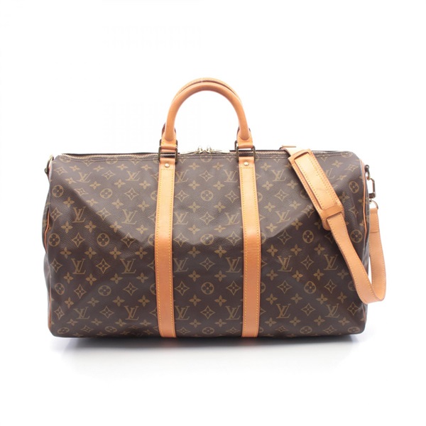 LOUIS VUITTON Keepall Bandouliere 50 Travel Duffel Bag M41416 Monogram Used LV