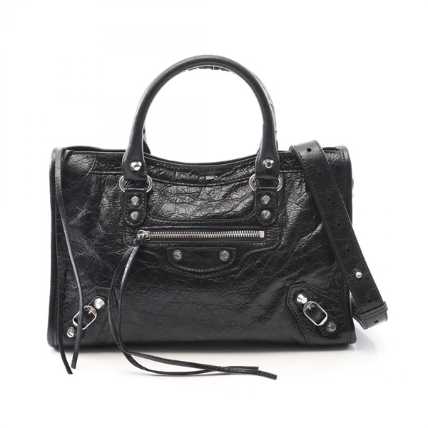BALENCIAGA Le City Small 2Way Shoulder Handbag 8114422AA9S1000 leather Black NEW